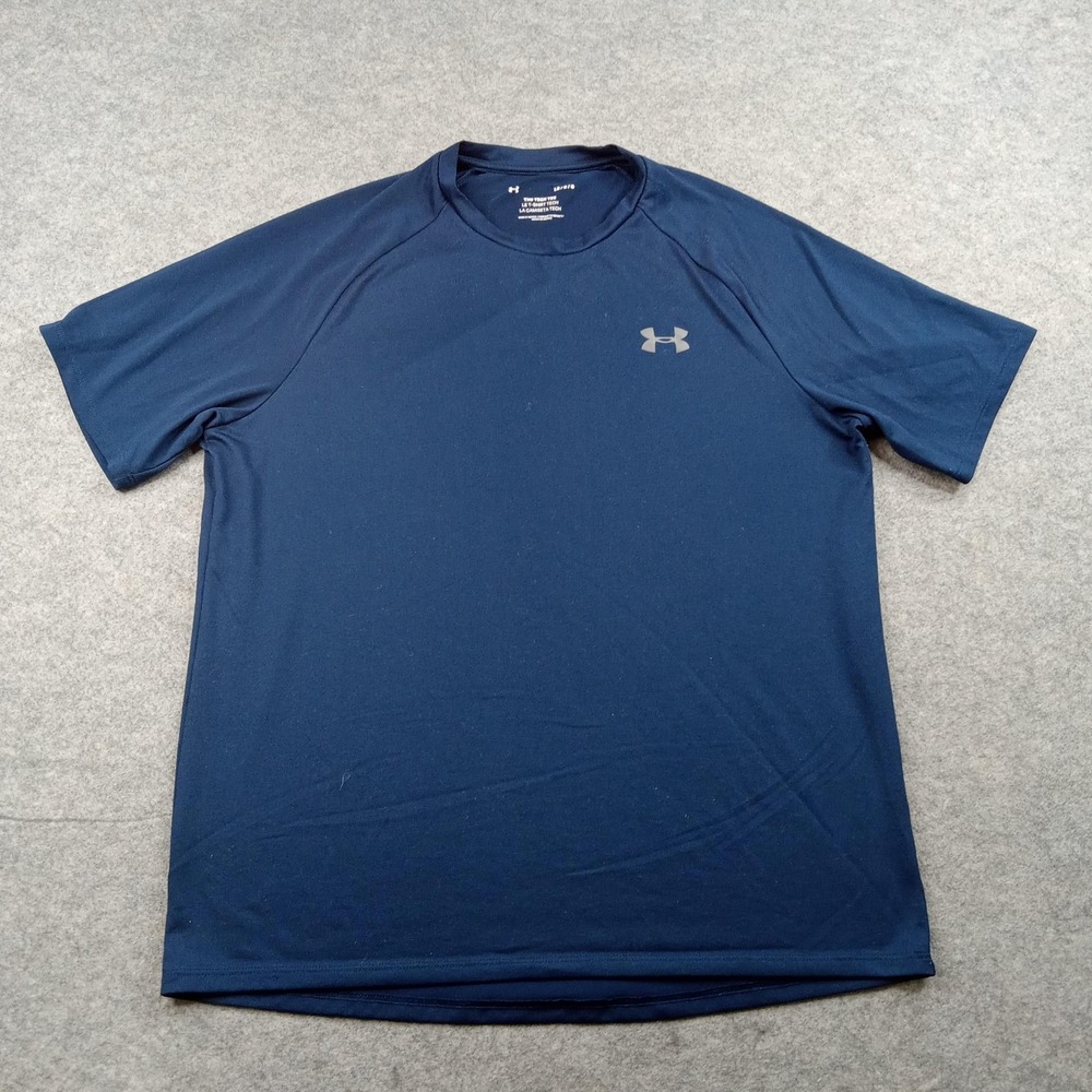 Under Armour Shirt Mens Large Blue The Tech Tee Short‎ Sleeve Athletic Top Gym